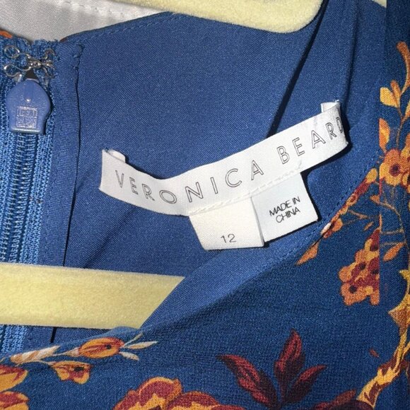 Veronica Beard Hedera Dress Electric Blue Floral Mini size 12 - Picture 11 of 13